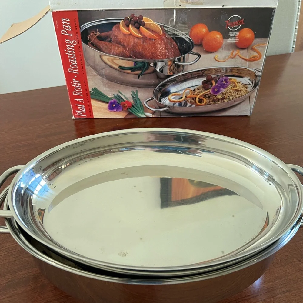 Metro Oval stainless steel Roaster with Induction Lid & Rack